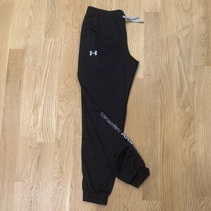 Under Armour Kids Black Joggers with White Logo